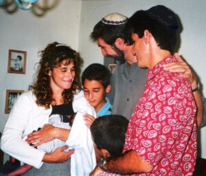 Cohan Family and Rabbi Greg at bris of third son
